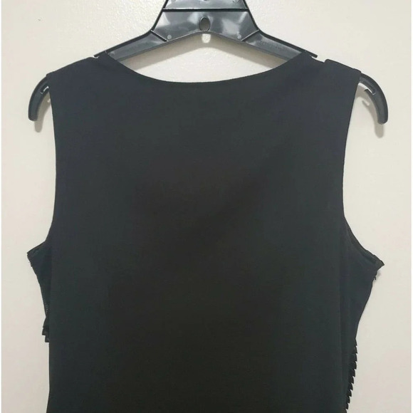 Frank Lyman Black Sleeveless Lined Dress with Gath - Picture 6 of 8